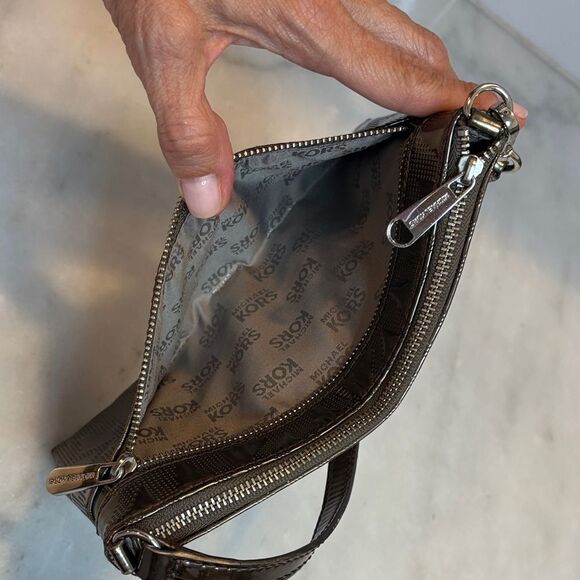 Michael Kors Metallic Embossed Logo Mini Bag - Picture 15 of 15